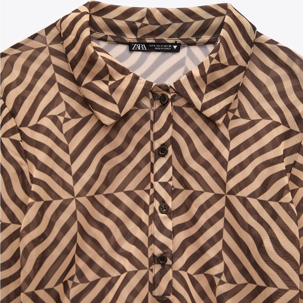 Zara Printed Tule Shirt
